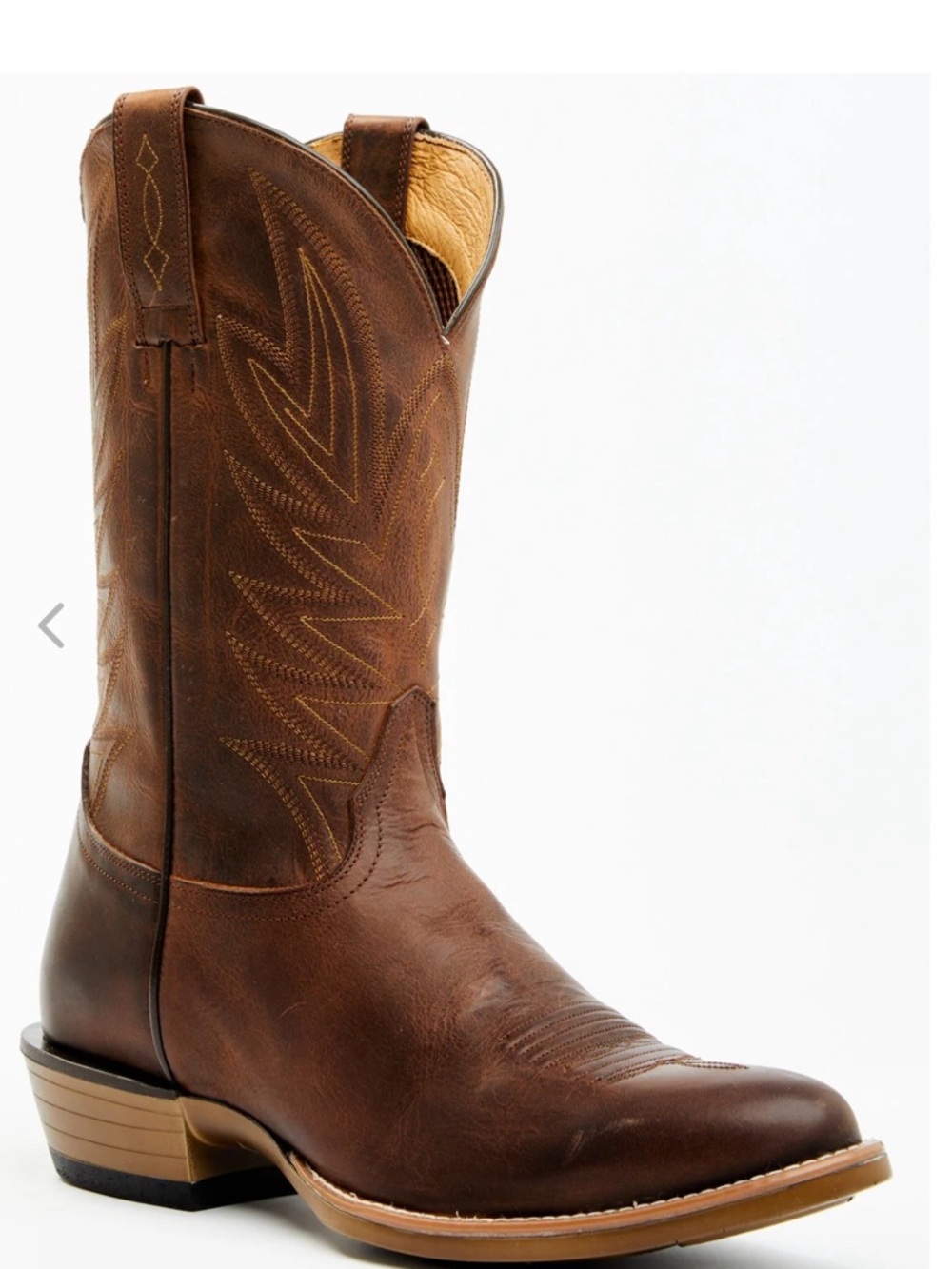 Men's Brown Leather Western Cowboy Boots - Classic Stitch